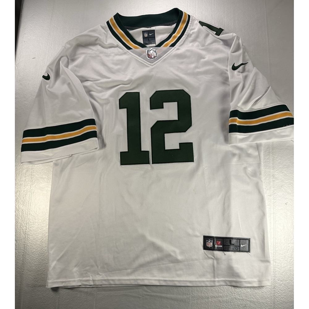 Nike Green Bay Packers Jersey Adult Large #12 Aaron Rodgers NFL Football Mesh‎